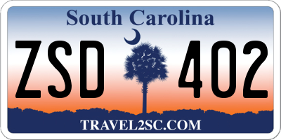SC license plate ZSD402