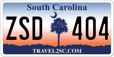 SC license plate ZSD404