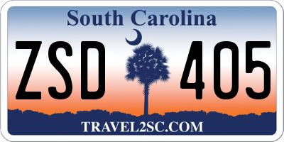 SC license plate ZSD405