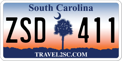 SC license plate ZSD411