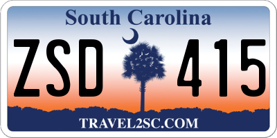 SC license plate ZSD415