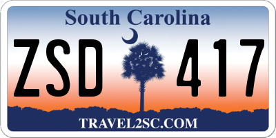 SC license plate ZSD417