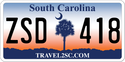 SC license plate ZSD418