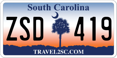 SC license plate ZSD419