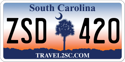 SC license plate ZSD420