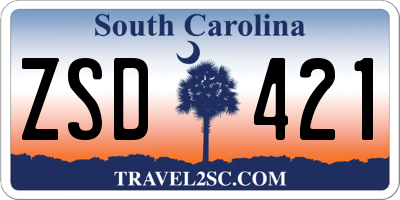 SC license plate ZSD421