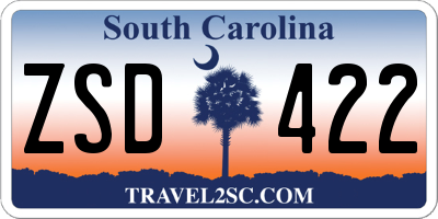 SC license plate ZSD422