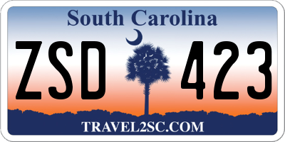 SC license plate ZSD423