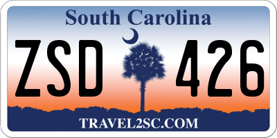 SC license plate ZSD426