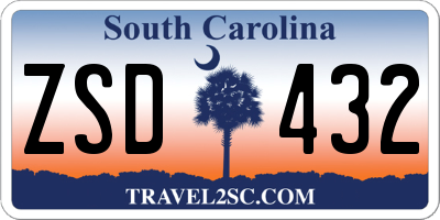 SC license plate ZSD432