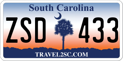 SC license plate ZSD433