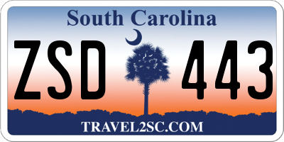 SC license plate ZSD443