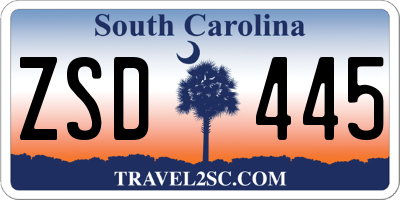 SC license plate ZSD445