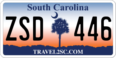 SC license plate ZSD446