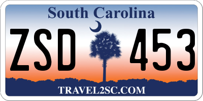 SC license plate ZSD453