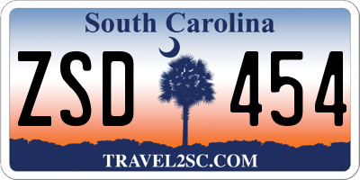 SC license plate ZSD454