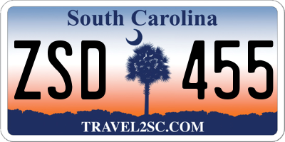 SC license plate ZSD455