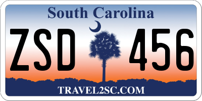 SC license plate ZSD456