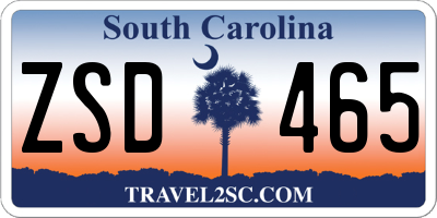 SC license plate ZSD465