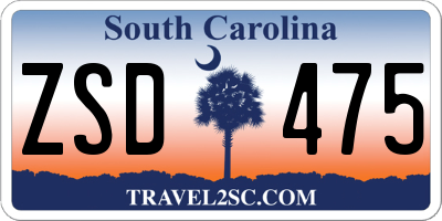 SC license plate ZSD475