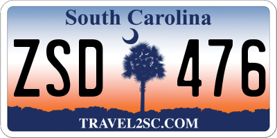 SC license plate ZSD476