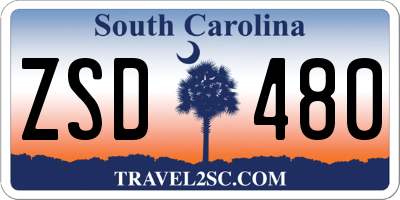 SC license plate ZSD480