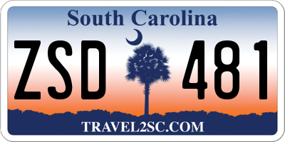 SC license plate ZSD481