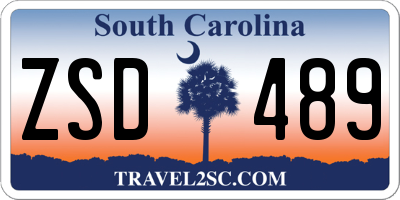 SC license plate ZSD489