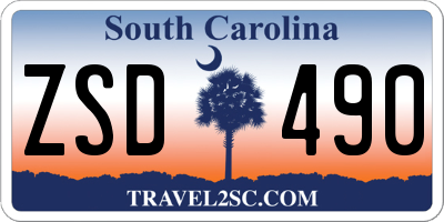 SC license plate ZSD490
