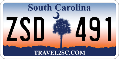 SC license plate ZSD491