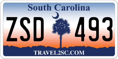 SC license plate ZSD493