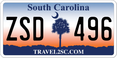 SC license plate ZSD496