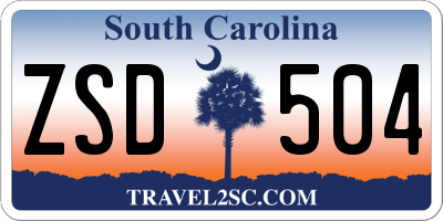 SC license plate ZSD504