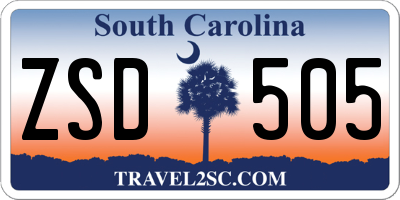 SC license plate ZSD505