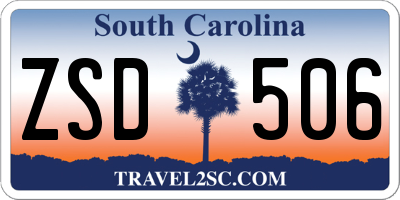 SC license plate ZSD506