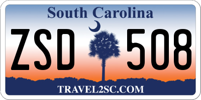 SC license plate ZSD508