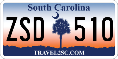 SC license plate ZSD510