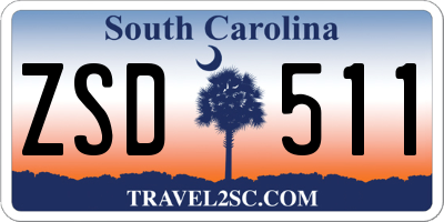 SC license plate ZSD511