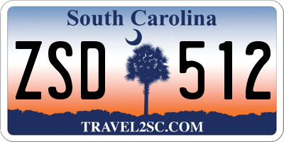 SC license plate ZSD512