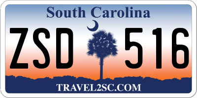 SC license plate ZSD516