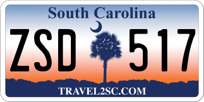 SC license plate ZSD517