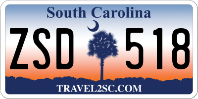 SC license plate ZSD518