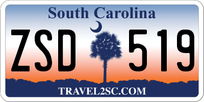 SC license plate ZSD519