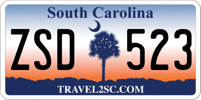 SC license plate ZSD523