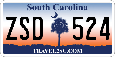 SC license plate ZSD524