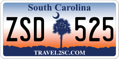 SC license plate ZSD525