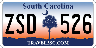 SC license plate ZSD526