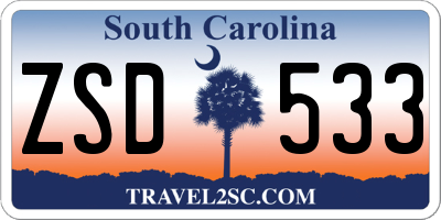 SC license plate ZSD533