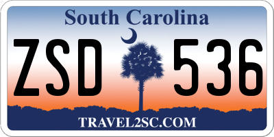 SC license plate ZSD536