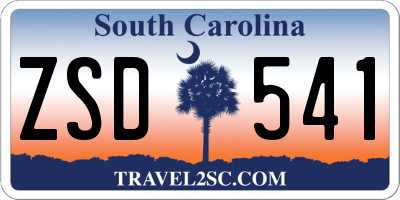 SC license plate ZSD541
